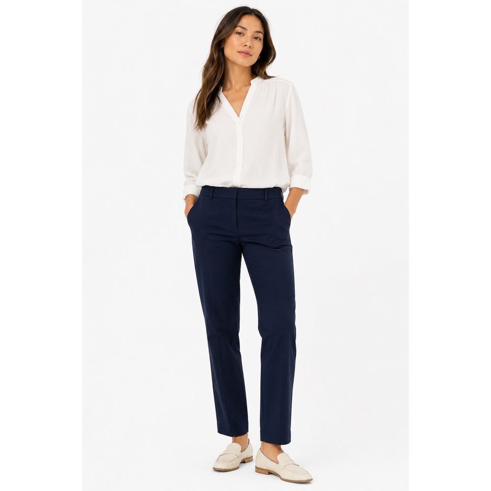 Loft Marisa Skinny Pants Womens 16 Navy Blue Stretch Career Trousers Workwear